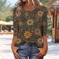 thumbnail image 2 of Craaazy Women's Boho Print Loose Casual Round Neck 3/4 Sleeve T-Shirt Gifts, 2 of 7