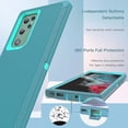 thumbnail image 5 of Starshop Galaxy S22 case, With Tempered Glass Protector, Shockproof Protection Rugged Hybrid Drop Belt Clip Cover Teal, 5 of 5