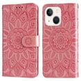 thumbnail image 2 of Cutyskin Case for iPhone 12 Mini,Wallet Case,PU Leather Flip,Kickstand,Double Magnetic Clasp,Embossed Mandala Flower Lanyard Protective PU Leather Cover For iPhone 12 Mini, Rosegold, 2 of 14
