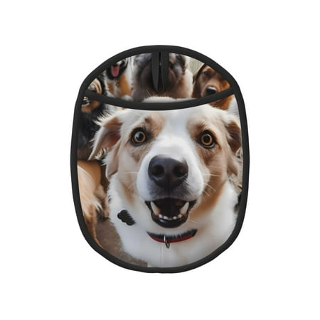 

Pofeuu Realistic Cute Puppy Print Silicone Pot Mat Mitten With Hanging Loop Heat Resistant Oven Mitts Non-Slip Bbq Baking Smoking Potholders