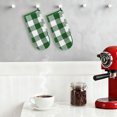 thumbnail image 3 of Unique Bargains 2pcs Soft Heat-Resistant Thick Cotton Lining Oven MittsGreen 11.4" x 5.9", 3 of 6