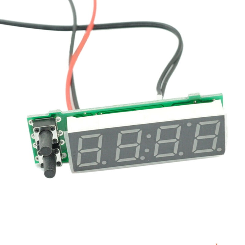 Clock LED Digital Module Monitor Voltmeter 12V 3 In 1 Car Kit Thermometer 