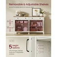 thumbnail image 3 of VASAGLE Armoire de Bar à Café Style Ferme avec 2 Tiroirs et Tablettes Ajustables - Buffet de Rangement de Cuisine, Blanc Rustique et Brun Miel, 3 of 6