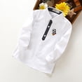 thumbnail image 5 of Swuxness Toddler Long Sleeve Turndown Collar Blouse Casual Shirt Solid Color Button Closure Casual Top, 5 of 5