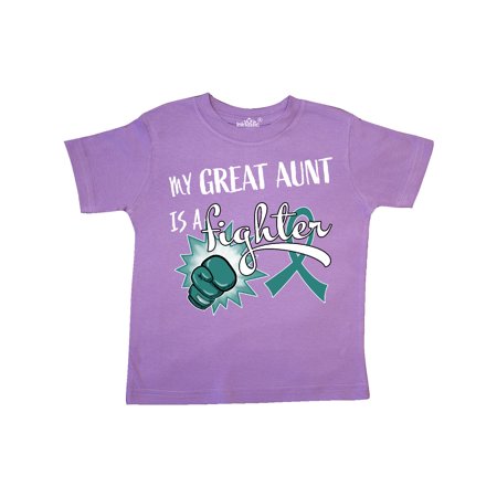 

Inktastic Ovarian Cancer Awareness- My Great Aunt Is a Fighter Gift Toddler Boy or Toddler Girl T-Shirt