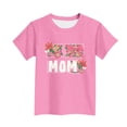 thumbnail image 4 of Zpanxa T-Shirts d'Été pour Filles Imprimé de la Fête de l'Indépendance Col Rond Manches Courtes Haut Polyester Spandex 3-4 Ans, 4 of 6