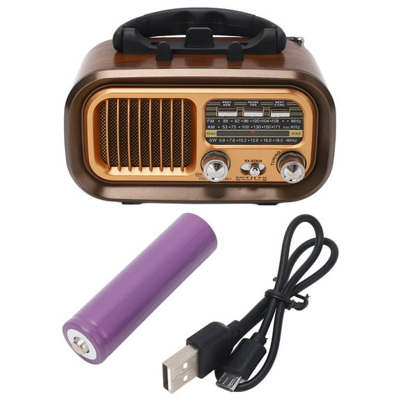 Portable Vintage Radio Speaker 3 Bands Multifunctional Bluetooth AM FM Radio for Indoor and Outdoor RXBT628