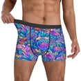 thumbnail image 3 of Men's Boxer Briefs, Colorful Mushrooms Soft Comfy Mens Underwear Boxer Briefs Breathable With Widen Waist, 3 of 7