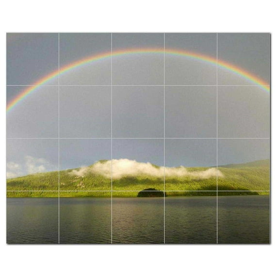 Rainbow Ceramic Tile Mural Kitchen Backsplash Bathroom Shower, 401423-S54