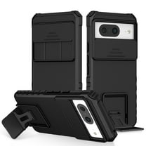 Casetego for Google Pixel 8 Phone Case,Military Grade Drop Protection Cell Phone Cover with Kickstand & Slide | Rugged Shockproof Protective Bumper Heavy Duty Phone Case,Black