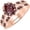 Rose, variant on 14K Yellow Gold-Plated 925 Sterling Silver Oval Shape Red Garnet Vintage Style Wedding Engagement Bridal Ring Set For Womens