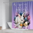 thumbnail image 4 of Easter Shower Curtain Set Cute Rabbit and Pink Eggs 4-Piece Happy Easter Shower Curtain Set with Non-Slip Rug  Toilet Cover Bath Mat Hook, 4 of 5