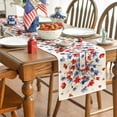 thumbnail image 6 of Sm:)e Watercolor Floral Poppy Eucalyptus Summer and 4th of July Table Runner 13 x 72 Inch,Seasonal Summer Washable Kitchen Dining, 6 of 7