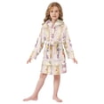 thumbnail image 6 of FORMRS Niños Bathrobe Unisex Hooded Robe Soft Plush Pajamas Sleepwear, Size 7-9T, Purple Jam Jars, 6 of 7
