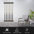 thumbnail image 5 of Estante de exhibición para cañas de pescar, estante para tacos de billar de ABS montado en la pared, 6 estantes para tacos con 2 accesorios para tacos de billar blancos, 5 tornillos y 5 tubos de expansión para bar, club, sala de billar (negro) JM, 5 of 5