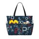 thumbnail image 1 of Fotbe Navy Blue Geometric Bolsa de Viaje para Playa - Resistente al Agua, Bolsa Tote de Gran Capacidad y Ligera con 7 Bolsillos para Mujeres y Hombres, 1 of 7