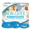 Non-Latex Latex Free AntiMicrobial Cyan Blue Rubber Bands Size 19 3-1/2 X 1/16 1/4LB Box 42199