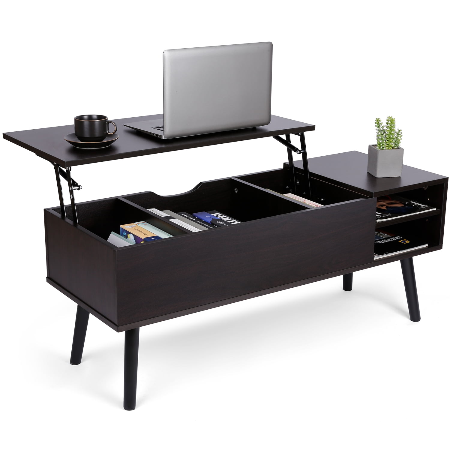 Buy Amzdeal Modern Wood Lift Top Coffee Table with Storage Shelf