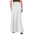 thumbnail image 3 of hotojiny Women's Satin Skirt Elastic High Waisted Bodycon Maxi Skirt Trendy Summer Silk A-Line Casual Work Office Skirts, 3 of 5