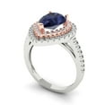 thumbnail image 2 of 2.48 ct Pear Cut Simulated Blue Sapphire with Simulated Diamond Halo Accents 14K White/Rose Gold Womens Engagement Ring, 2 of 5