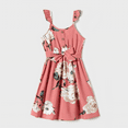 thumbnail image 3 of PatPat Family Matching Mommy and Me Allover Floral Print Belted Slip Dresses, Pink, Girl 8-9 Years, 3 of 7