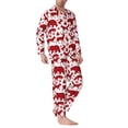 thumbnail image 2 of Daiia red plaid Moose Bunny bear for Men's Long-Sleeved Pajama Set – Soft & Comfortable Sleepwear Button-Up Pajamas Cozy Lounge Wear-Medium, 2 of 7