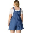 thumbnail image 4 of DARING DIVA Women's Plus Sleeveless Square Neck Tie Shoulder Romper Shorts 4X Blue, 4 of 6