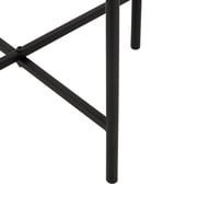 DecMode 19 x 20 Beige Marble Accent Table with Black Metal Support, 1-Piece