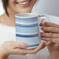 thumbnail image 5 of Highland Home Beach Blue Stripes 15 oz. Decorative Ceramic Mug, 5 of 5