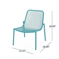 thumbnail image 4 of Tcbosik Stackable Chairs Set of 2, Outdoor Armless Chair with Metal Frame for Deck, Porch, Balcony, Backyard, Garden, Teal, 4 of 10