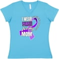 thumbnail image 3 of Inktastic Alzheimers Awareness I Wear Purple for My Mom Women's V-Neck T-Shirt, 3 of 5