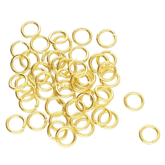 The Beadsmith Basic Elements Open Jump Rings – 4mm, Gold Plated, 0.61mm (22 Gauge) Wire Thickness, 50 Pieces – Findings for Making Keychains, Charms, Chain Mail and Body Jewelry