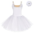 thumbnail image 3 of IBTOM CASTLE Ballet Dance Dress for Women Sleeveless Shiny Rhinestone Decorated Tulle Tutu Skirt Dancewear L White, 3 of 5