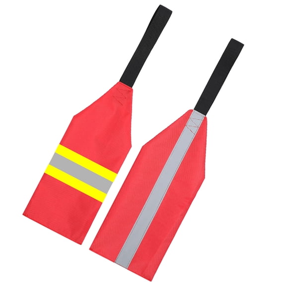 SWETRACE 2Pcs Trailer Safety Flag for Kayak with Reflective Strips High Visibility Durable 11.8x4.7in
