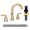 Brushed Gold, variant on Sunrinx 8 Inch Widespread Bathroom Faucet Brushed Nickel 3 Hole Dual Handle Swivel High Arc Drain