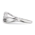 thumbnail image 3 of Sterling Silver Rhodium-plated Wavy CZ Ring, 3 of 5
