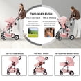 thumbnail image 2 of Kinder King 2 in 1 Convertible Baby Stroller, Folding High Landscape Infant Carriage, Newborn Reversible Bassinet Pram, Adjustable Canopy, Diaper Bag, Pink, 2 of 5