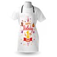 thumbnail image 3 of 1st Birthday Apron Birthday Party with Cones Teddy Bear Candies and a Cake Print, Unisex Kitchen Bib Apron with Adjustable Neck for Cooking Baking Gardening, Red Marigold and Purple, by Ambesonne, 3 of 3