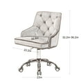 thumbnail image 2 of Velvet Vanity Chair Modern Mid-Back Tufted Button Computer Desk Chair, Swivel Height-Adjustable Accent Home Office Chair., 2 of 8