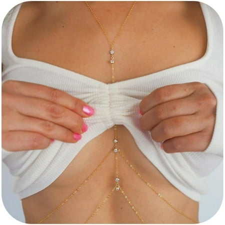 XiaoBanDeng Body Chain Belly Chain Silver Waist Chain Body Chain Jewelry for Women Body Jewelry for Women Waist Chains Belly Chains for Women Chain Bra Lingerie
