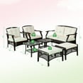 thumbnail image 3 of Costway 7PCS Patio Rattan Furniture Set Cushioned Sofas Loveseat Yard W/Waterproof Cover, 3 of 8