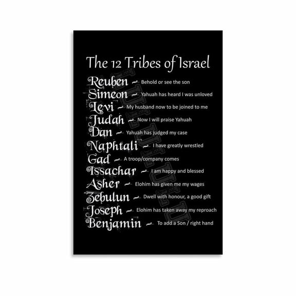 The 12 Tribes Of Israel Chart Poster (3) Canvas Painting Posters And Prints Wall Art for Living Room Bedroom Decor