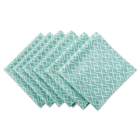 

Set of 6 Green and White Diamond Design Square Outdoor Napkins 20