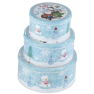 Angoily 1PCS Christmas Cookie Tin With Lids for Gift Giving, Christmas Tree  Printed Rectangular Metal Tin with Windows for Cookies, Biscuit, Candy