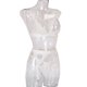 thumbnail image 5 of Conjunto de ropa interior de encaje floral de 3 piezas para mujer, sujetador sexy, bragas, liguero, blanco, M Eigraketly XX000052-13, 5 of 7