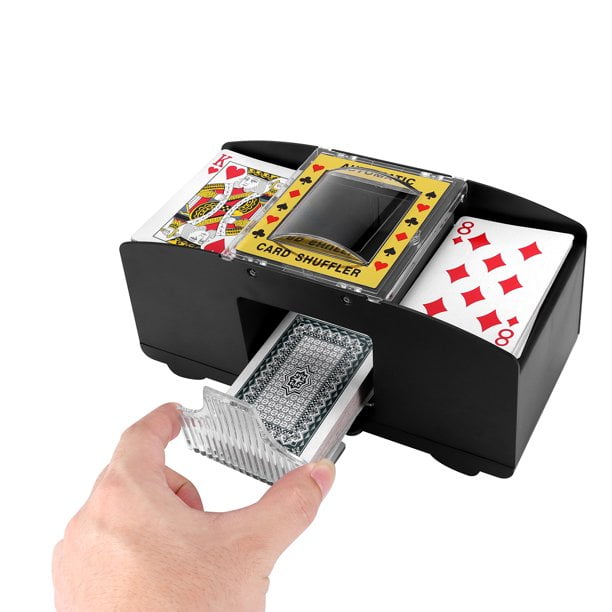 Black 2 Deck Automatic Card Shuffler Poker Cards Shuffling Machine Casino Play 
