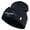 Navy, variant on US Air Force Pilot Logo Embroidered 12 Inch Solid Knit Cuff Long Beanie Made in USA - Black OSFM