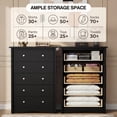 thumbnail image 3 of Lacoo 45'' Tall 5 Drawers Wooden Dresser for Bedroom, Modern Storage Chest of Drawers, Black, 3 of 9