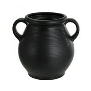 Better Homes & Gardens Classic Black Ceramic Tabletop Vase with Ribbed Finish