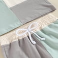 thumbnail image 6 of FNNMNNR Toddler Baby 2Pcs Summer Outfits  Short Sleeve Contrast Color Patchwork Tops + Shorts Set, 6 of 7